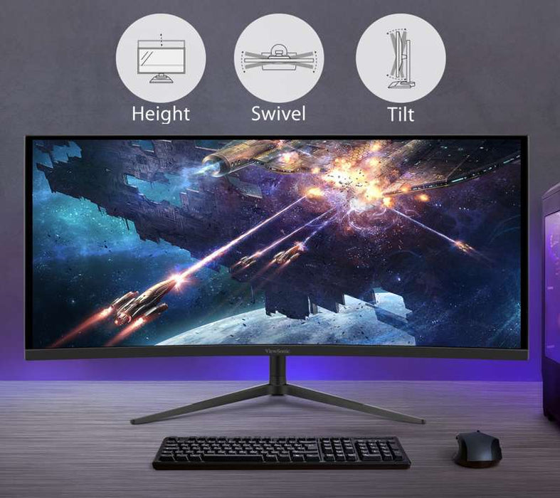Viewsonic 34" Ultrawide Curved Gaming Monitor with 180Hz Refresh Rate & FreeSync Premium