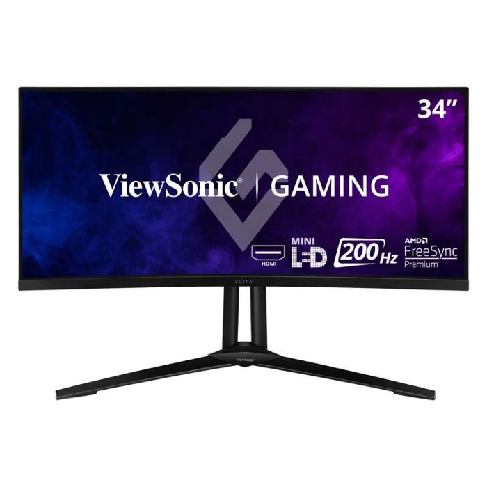 Viewsonic 34" ELITE UWQHD Mini-LED Curved Gaming Monitor with 200Hz Refresh Rate & USB-C