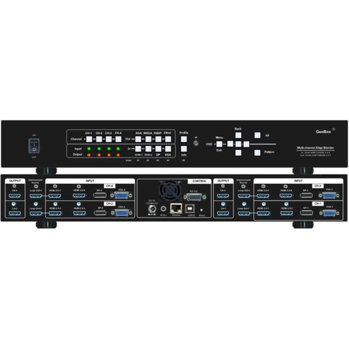 VigilLink 4k in/2k out Edge Blending Processor with Mapping - four channel