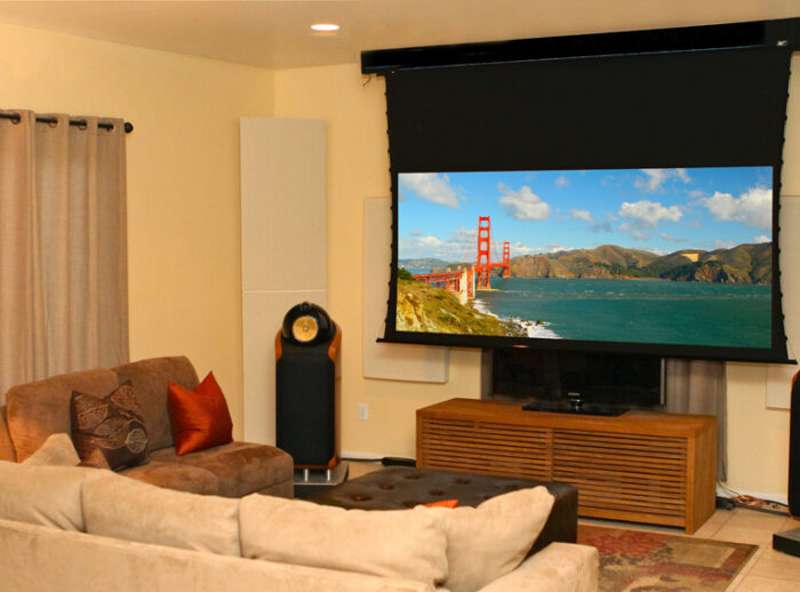 Elite VMAX Tab-Tension Dual Series, 97-inch Diag., 2.35:1 Electric Screen, CineWhite Material
