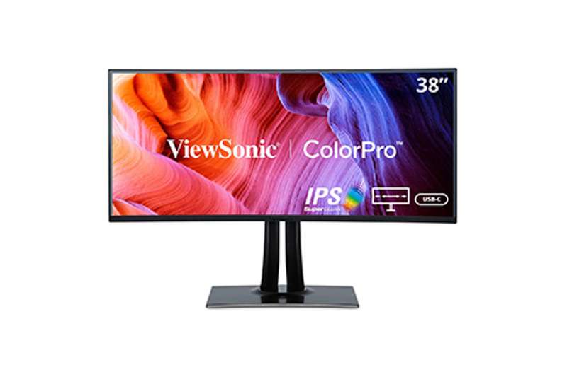 Viewsonic 38'' ColorPro 21:9 Curved WQHD+ IPS Monitor with 90W USB C, RJ45 and sRGB