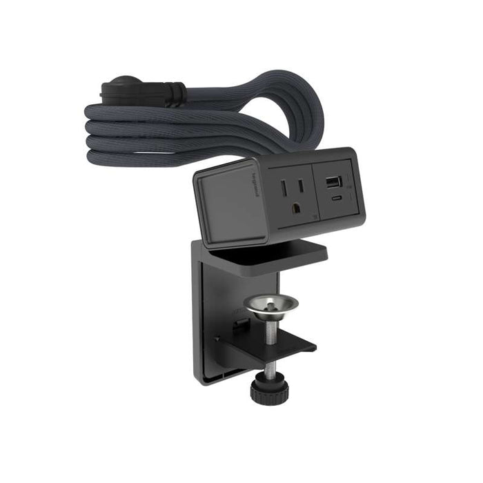 Wiremold dash Desktop Power Center, 1 Outlet and 1 USB A/C, Graphite