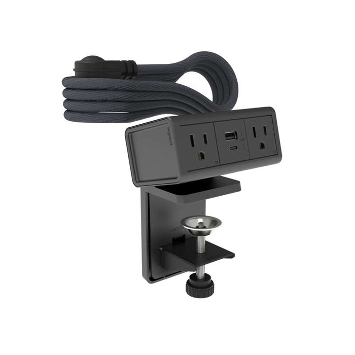 Wiremold dash Desktop Power Center, 2 Outlets and 1 USB A/C, Graphite