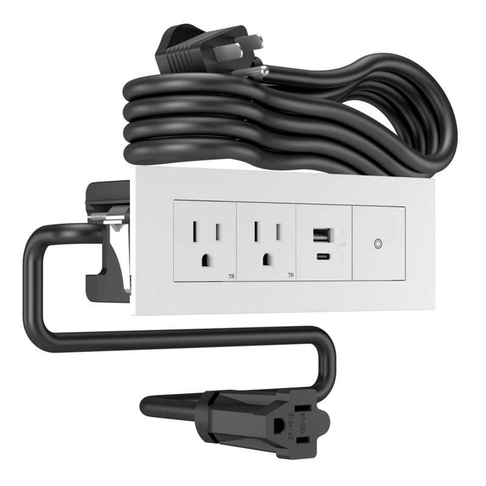 Wiremold dash Furniture Power Center, 2 Outlet, 1 USB, and 1 Switch, White