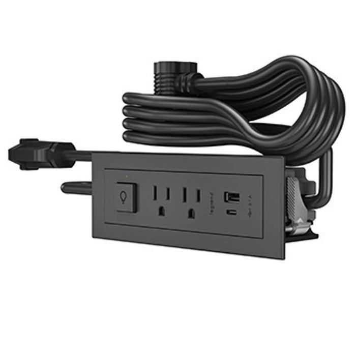 Wiremold RDSZCBK radiant Furniture Power Center 2OL with 2 USB-A and USB-C Charging Ports 6 ft in Black
