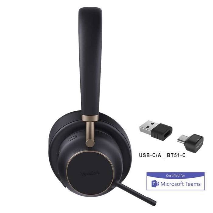 Yealink BH76 Plus with Charging Stand Teams Black USB-C/A