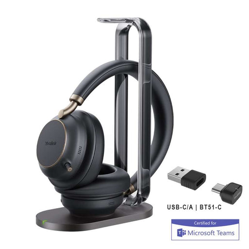 Yealink BH76 Plus with Charging Stand Teams Black USB-C/A