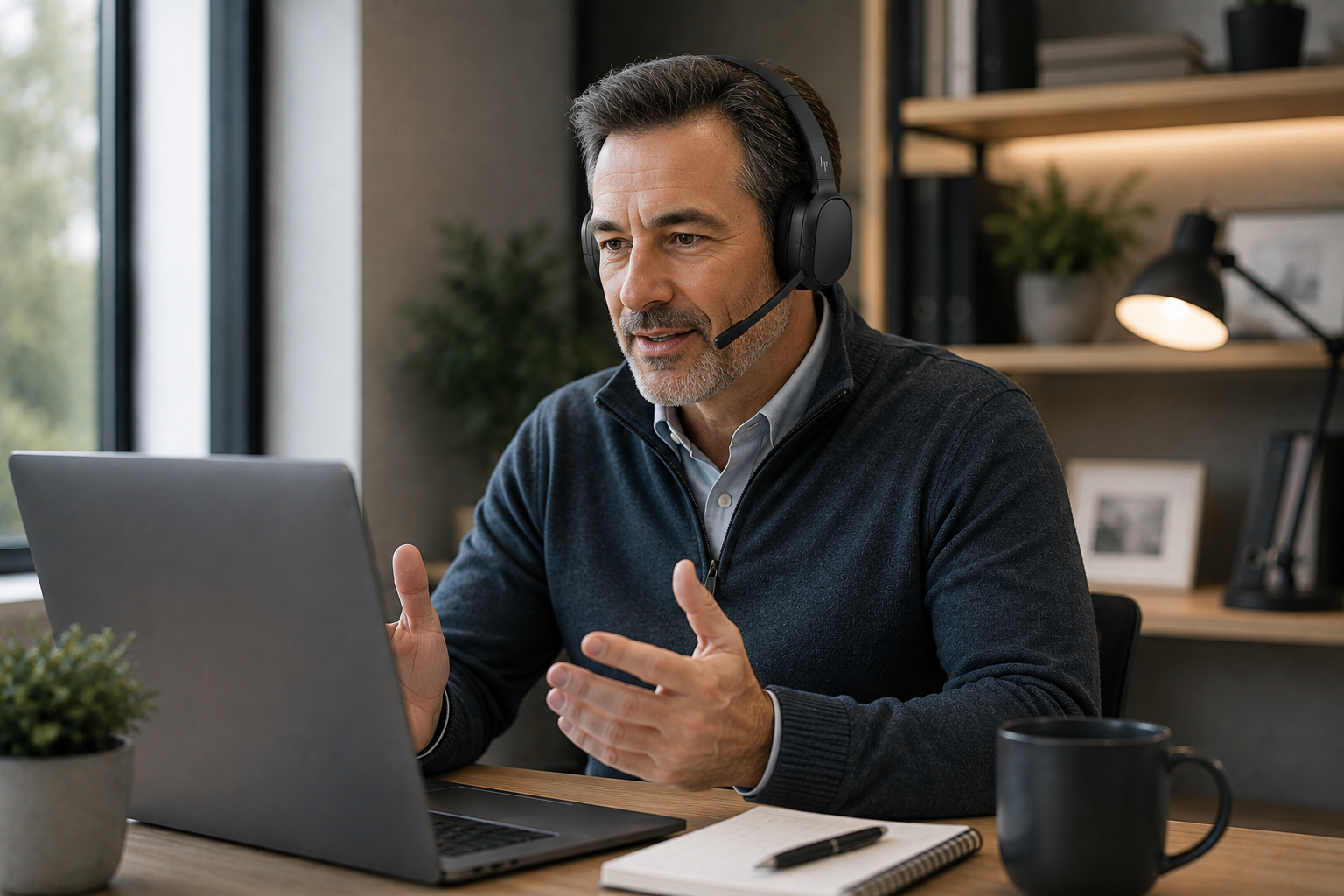 Headset advisor helping a business team choose wireless headset solutions